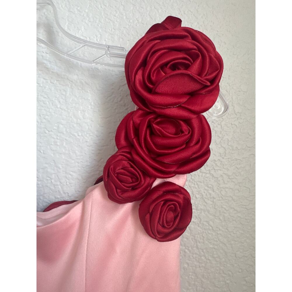 Atoir Pink Mini Dress with Red Rose Appliqués - Picture 8 of 12